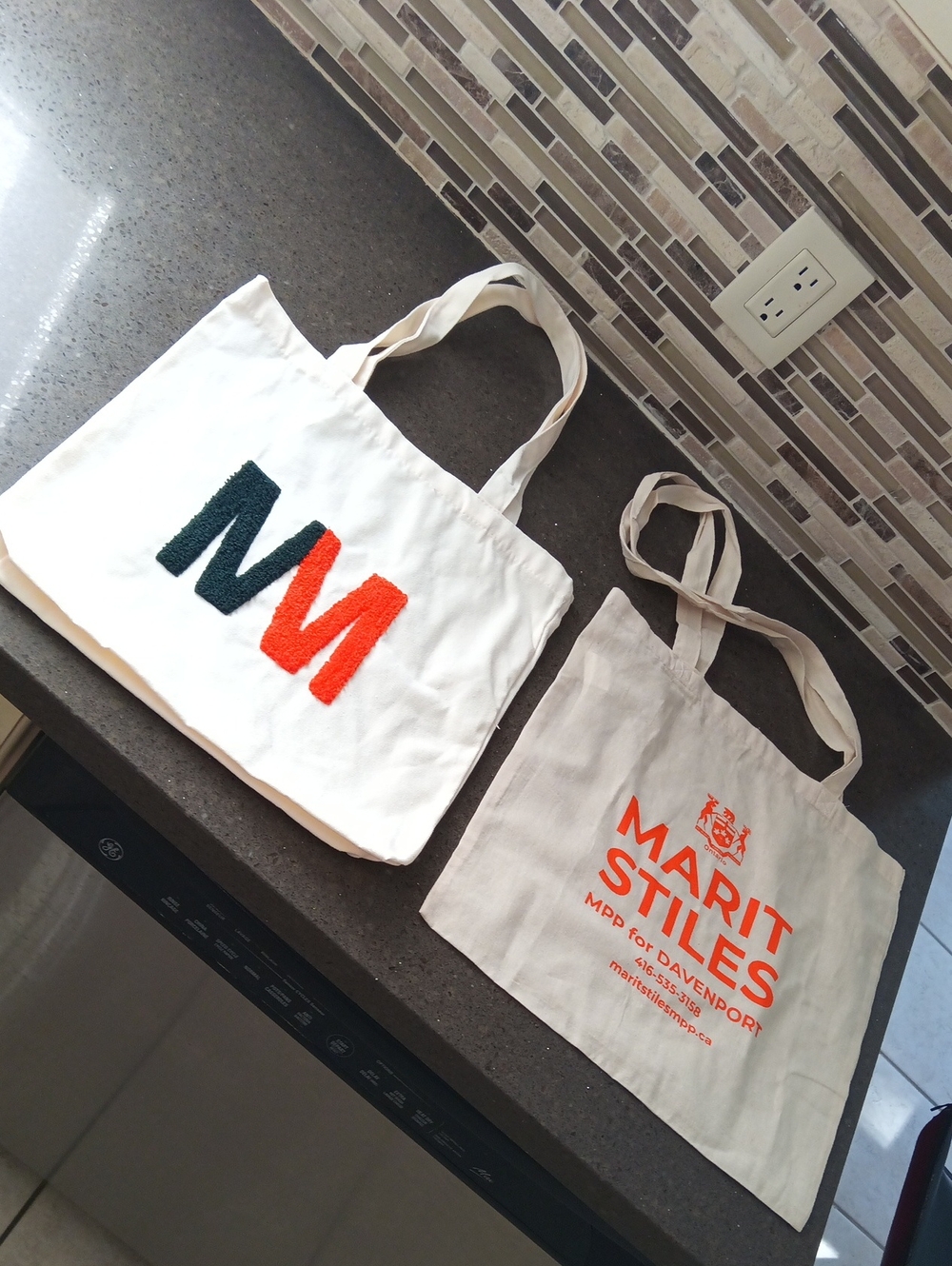 Two canvas tote bags